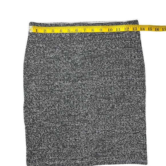 LOFT Tweed Pencil Skirt Womens Black White Speckled Pull On Size XSP - Picture 7 of 9